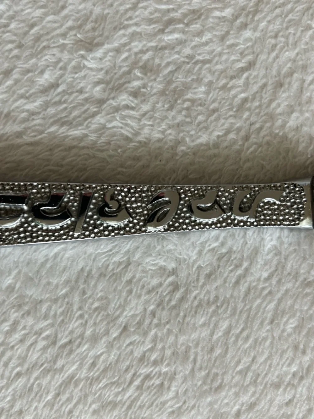 Vintage Challah Knife Silver Plated Stainless Blade Embossed In Honor of Shabbat